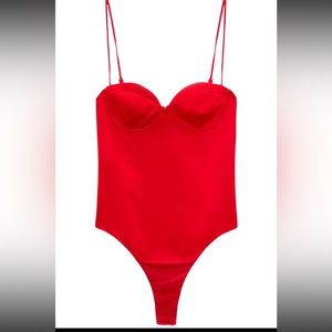 Red Zara bodysuit